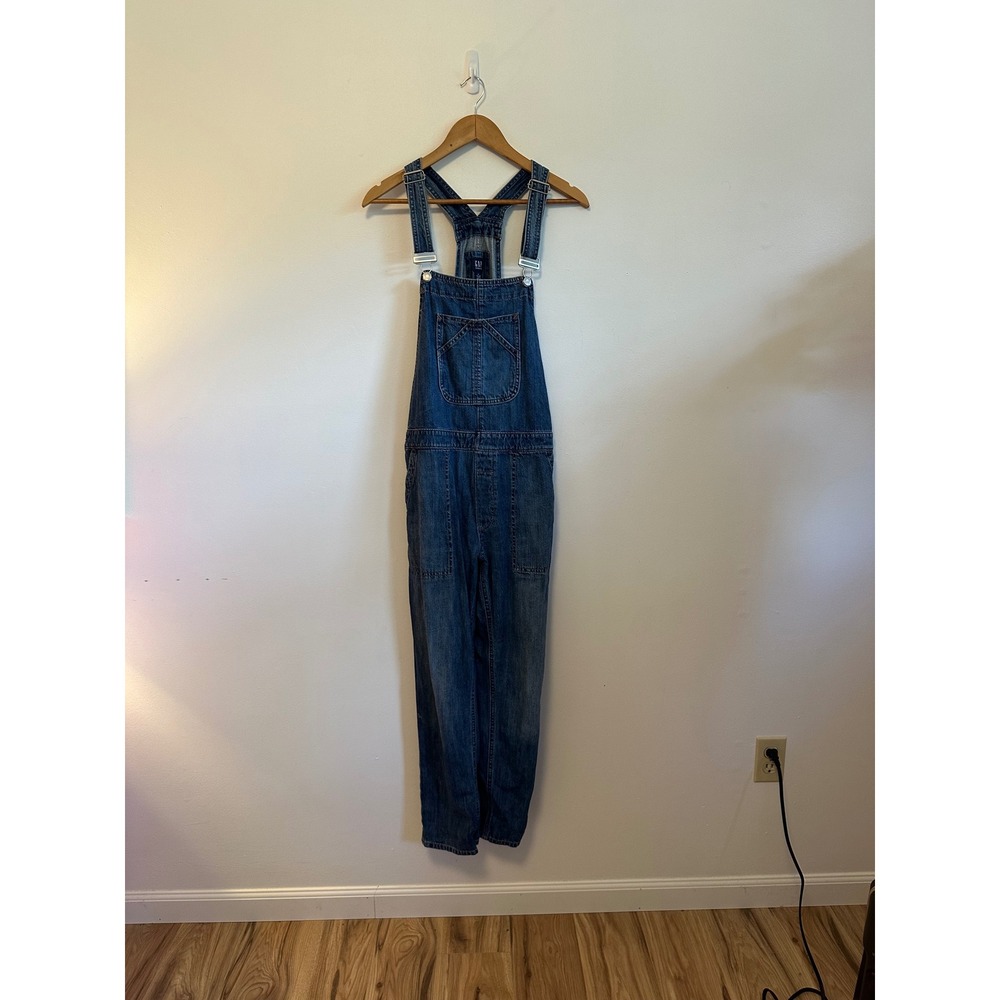 Gap Denim Relaxed Straight Leg Jean Overalls | Size Medium